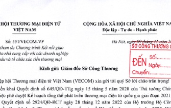 V/v mời tham dự Chương trình kết nối giao thương giữa nhà cung cấp với các DN xuất khẩu và tổ chức XTTM