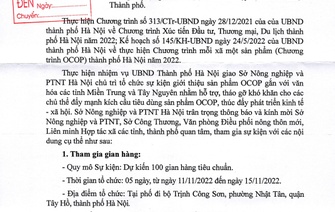 V/v Mời tham gia sự kiện giới thiệu sản phẩm OCOP gắn với văn hóa các tỉnh Miền Trung và Tây Nguyên