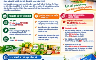 HỘI CHỢ XÚC TIẾN THƯƠNG MẠI CHÀO MỪNG LỄ HỘI OK OM BOK TỈNH VĨNH LONG NĂM 2026